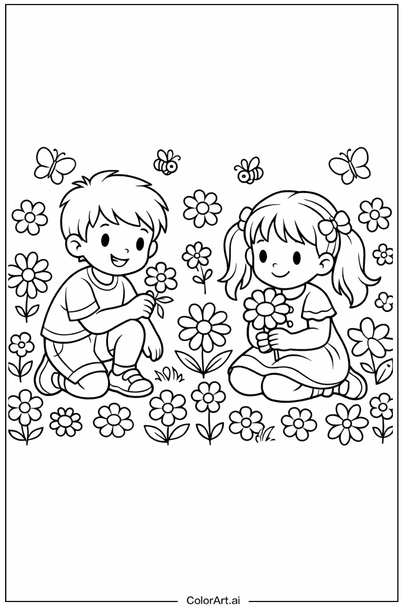 Children with Flowers 4