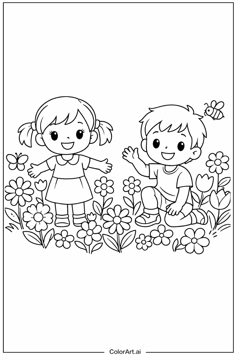 Children with Flowers