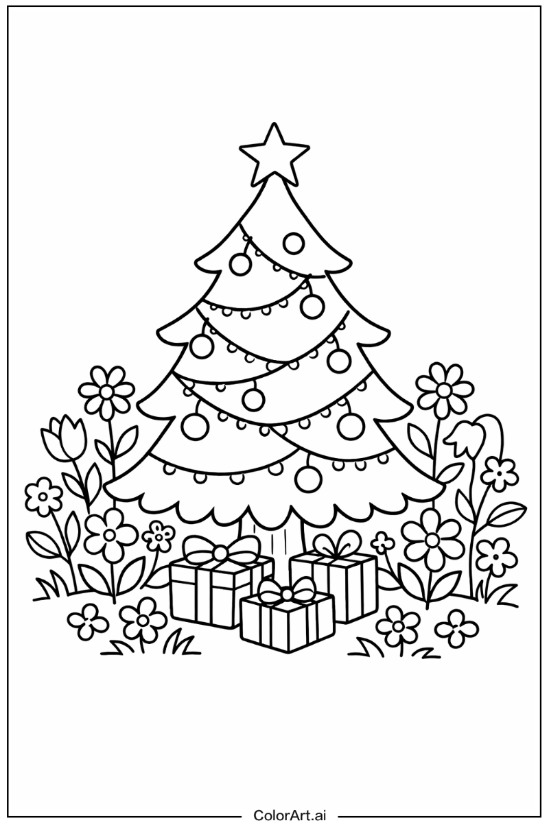 Chirstmas tree with Flowers 2