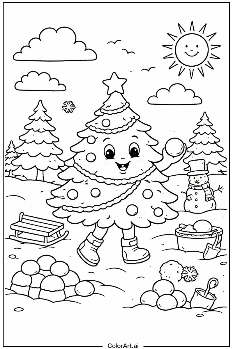 Chirstmas tree Playing Outside 3