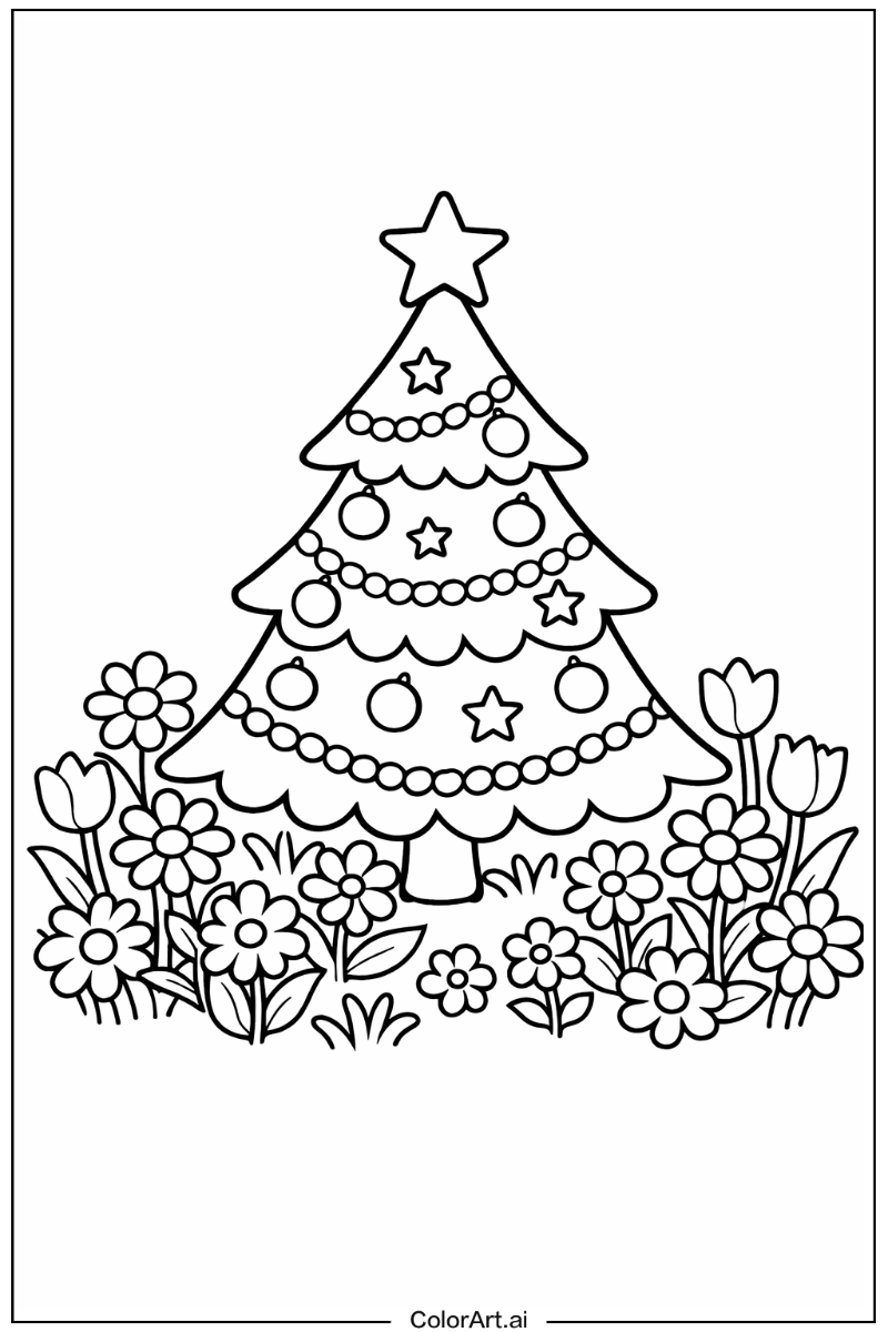 Chirstmas tree with Flowers 3