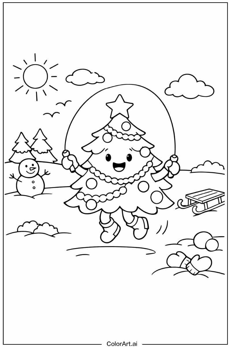 Chirstmas tree Playing Outside 4