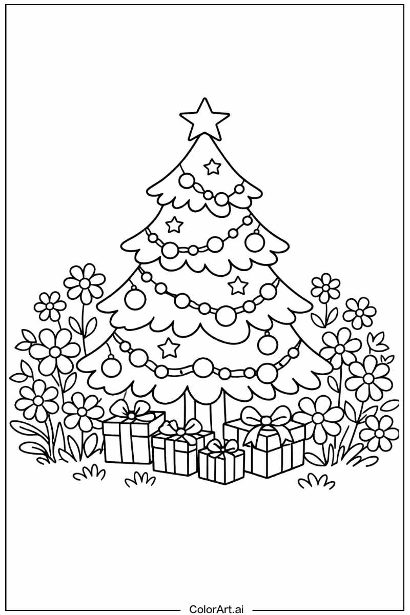 Chirstmas tree with Flowers 4