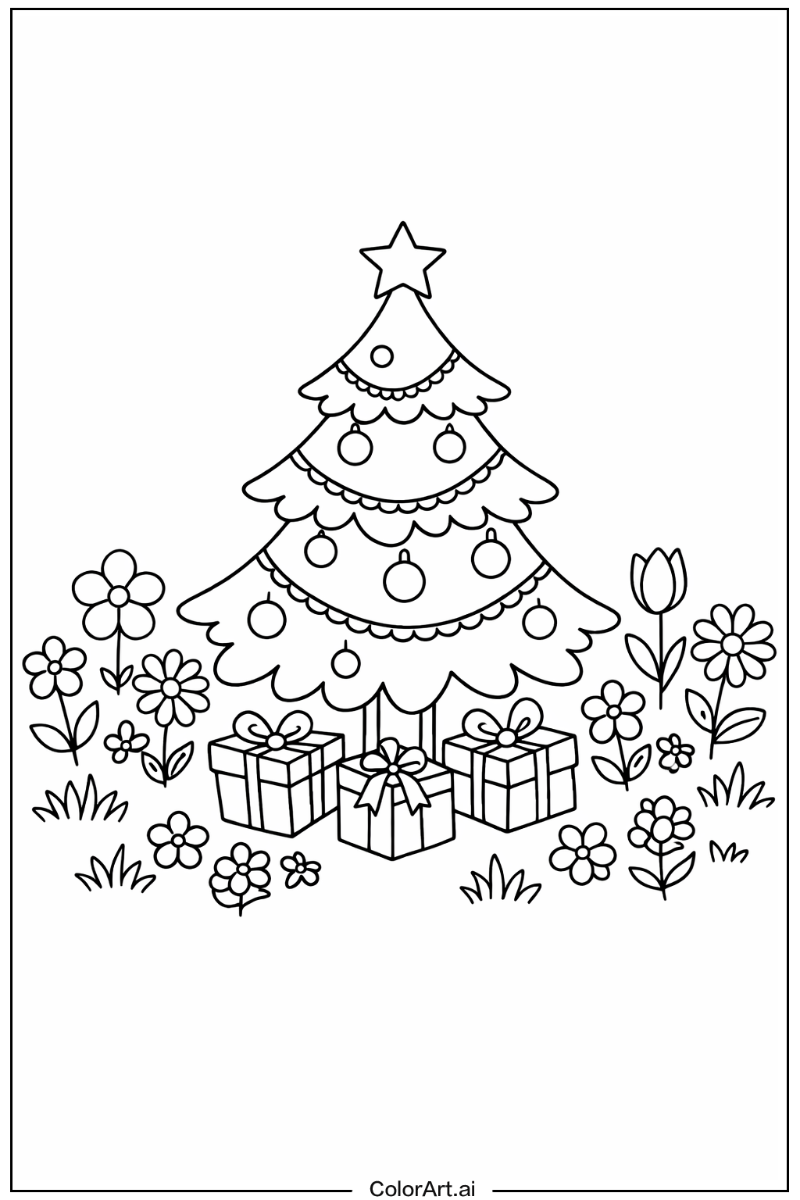 Chirstmas tree with Flowers