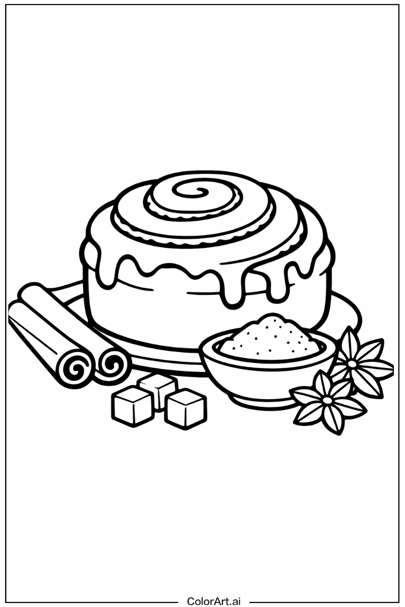 Cinnamon roll with Cinnamon bun Theme