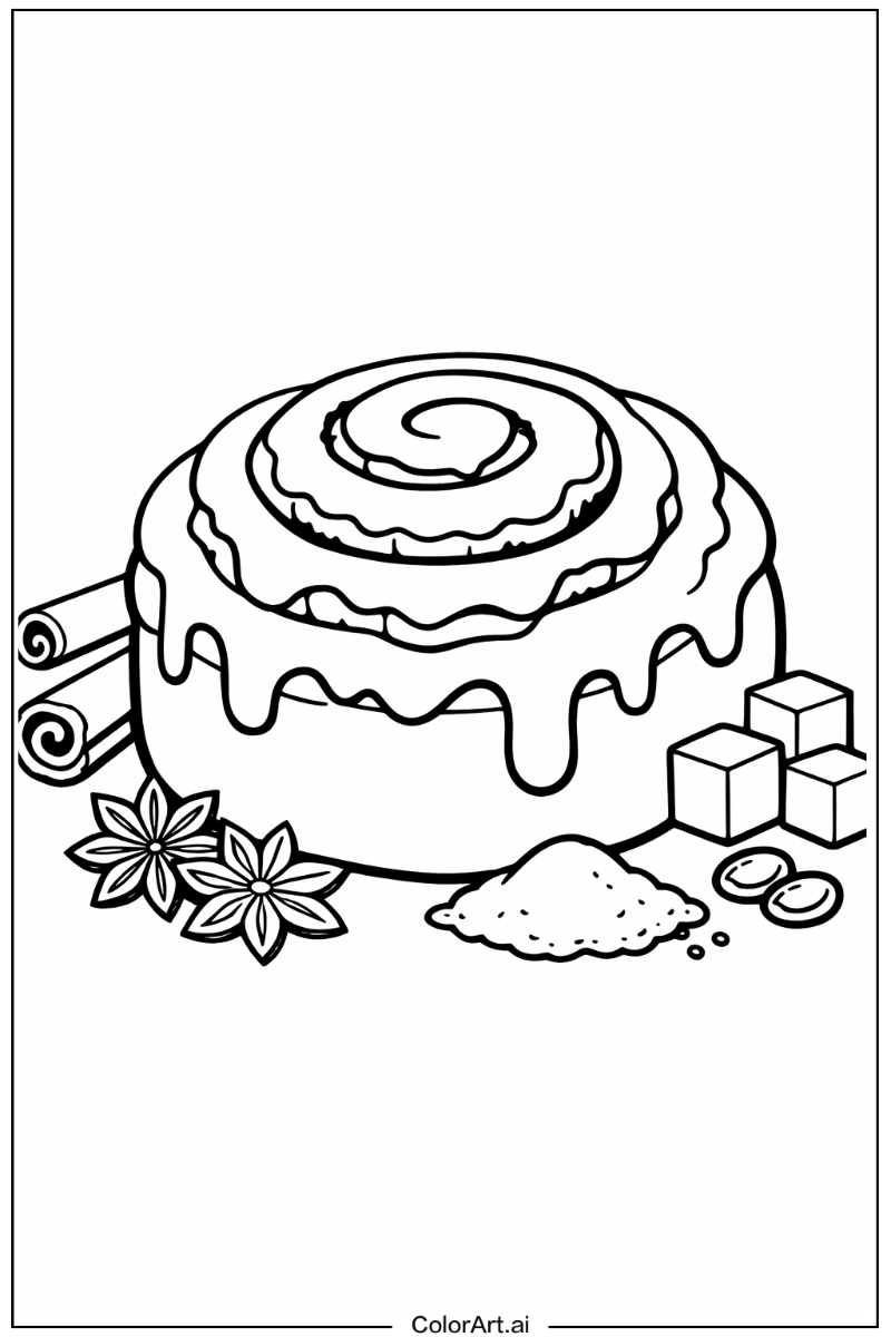 Cinnamon roll with Cinnamon roll close up Theme