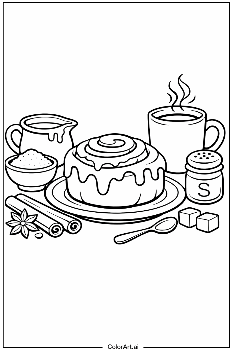 Cinnamon roll line art Cinnamon roll Scene