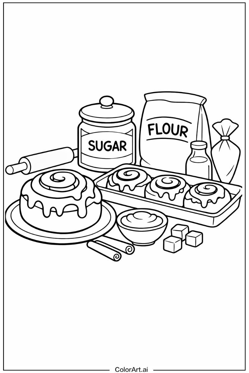 Cinnamon roll with Bakery cinnamon roll Theme