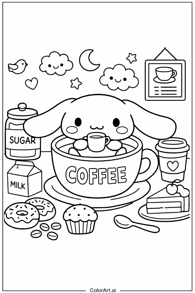 Coffee Cinnamoroll Design