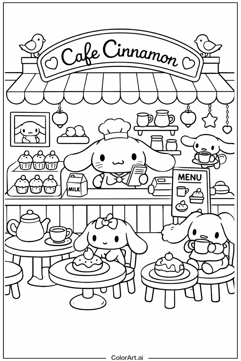 Cinnamoroll with Cafe cinnamon Theme 2