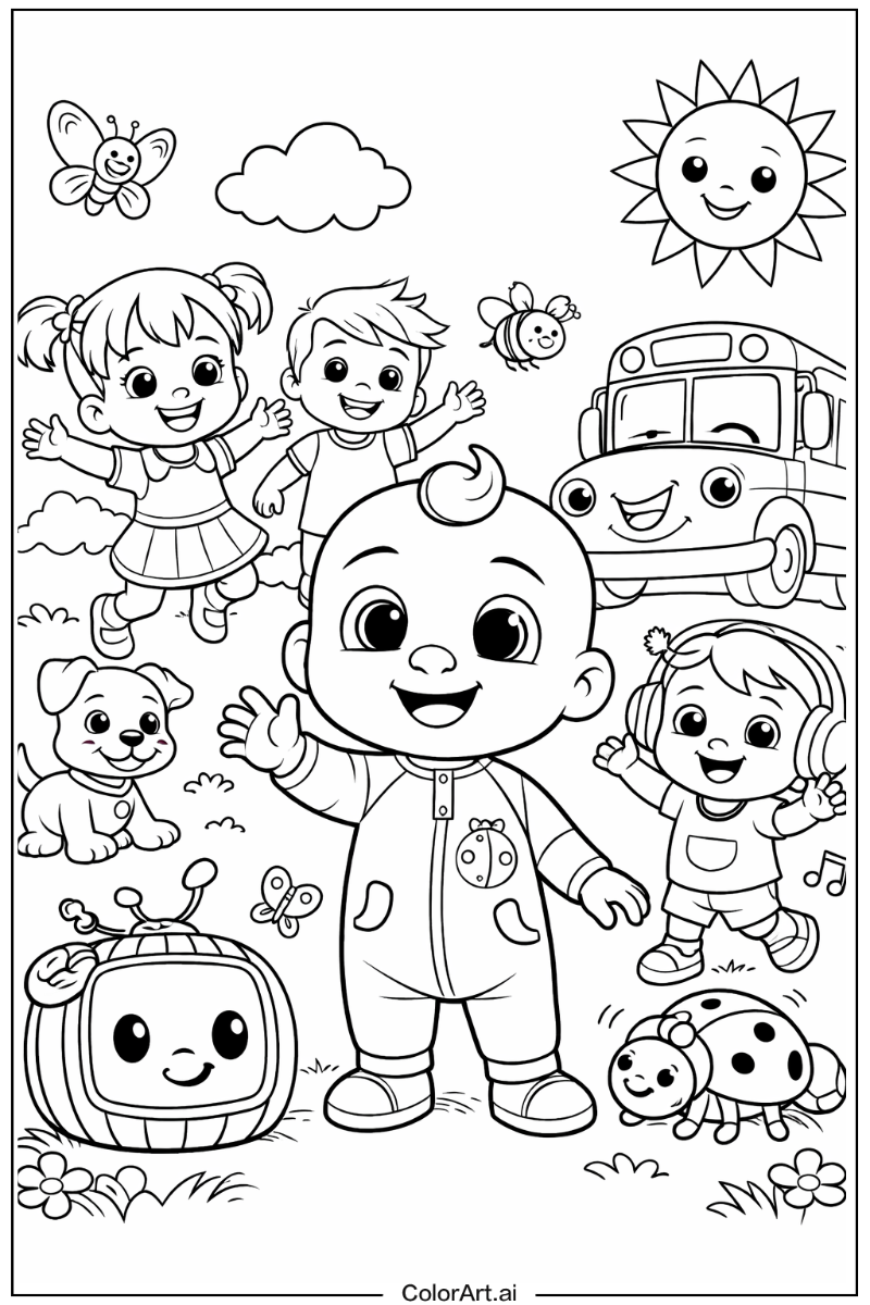 Cocomelon with Kids Theme