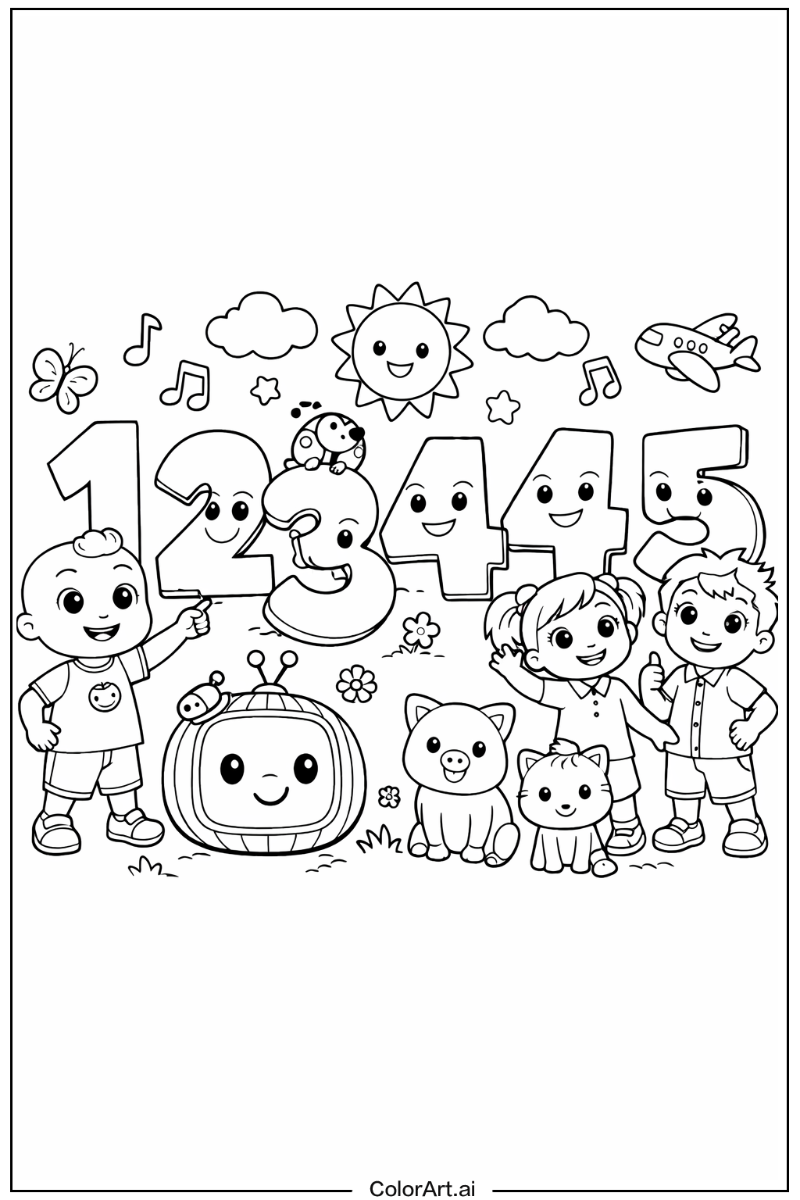 Cocomelon with Numbers Theme 2