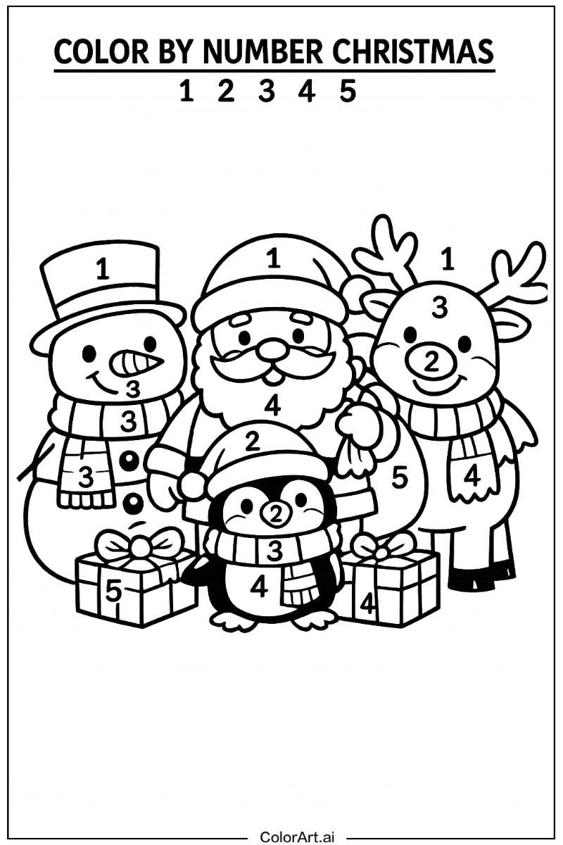 color by number christmas with Friends 2