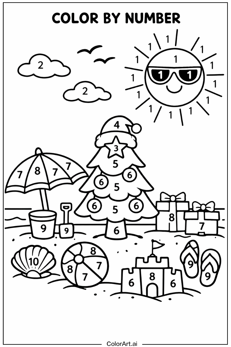 color by number christmas Under the Sun 2