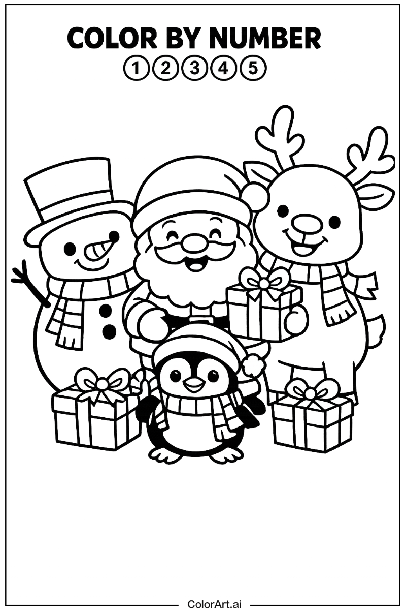 color by number christmas with Friends 3