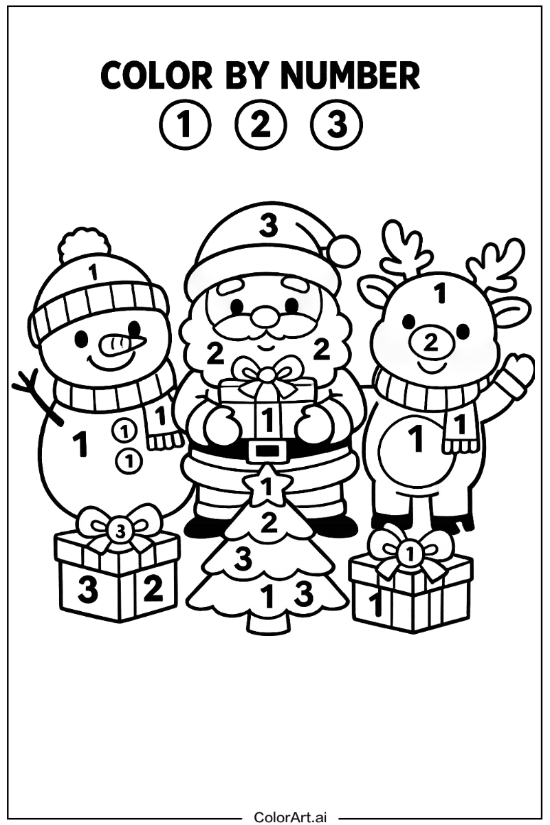 color by number christmas with Friends 4