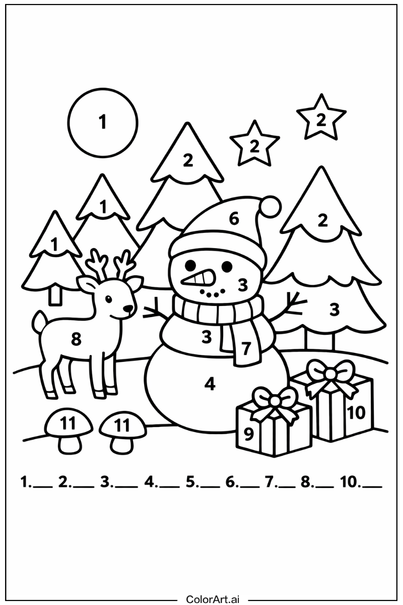 color by number christmas in Nature 4