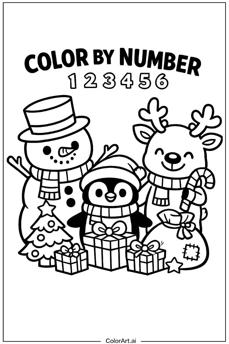 color by number christmas with Friends 1