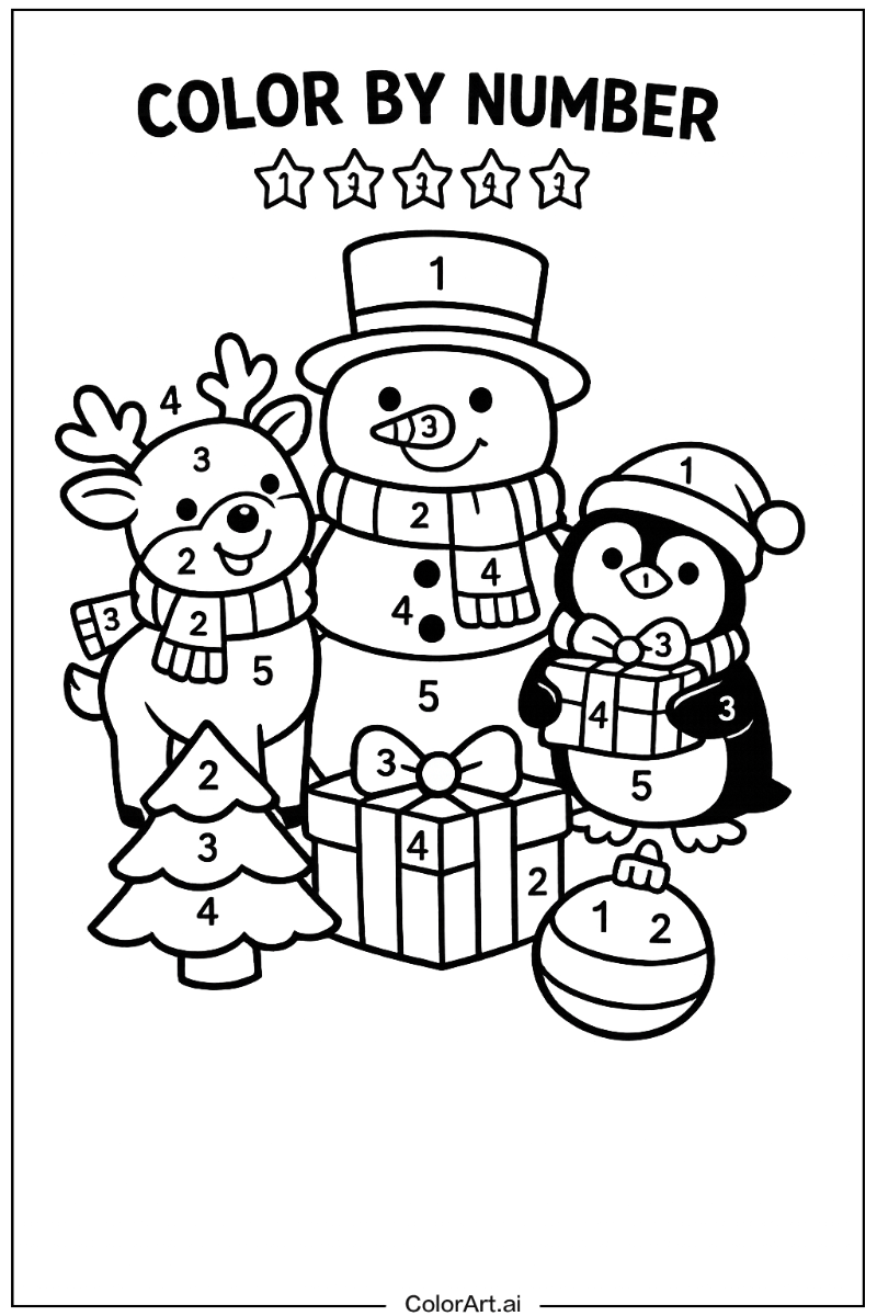 color by number christmas with Friends 5