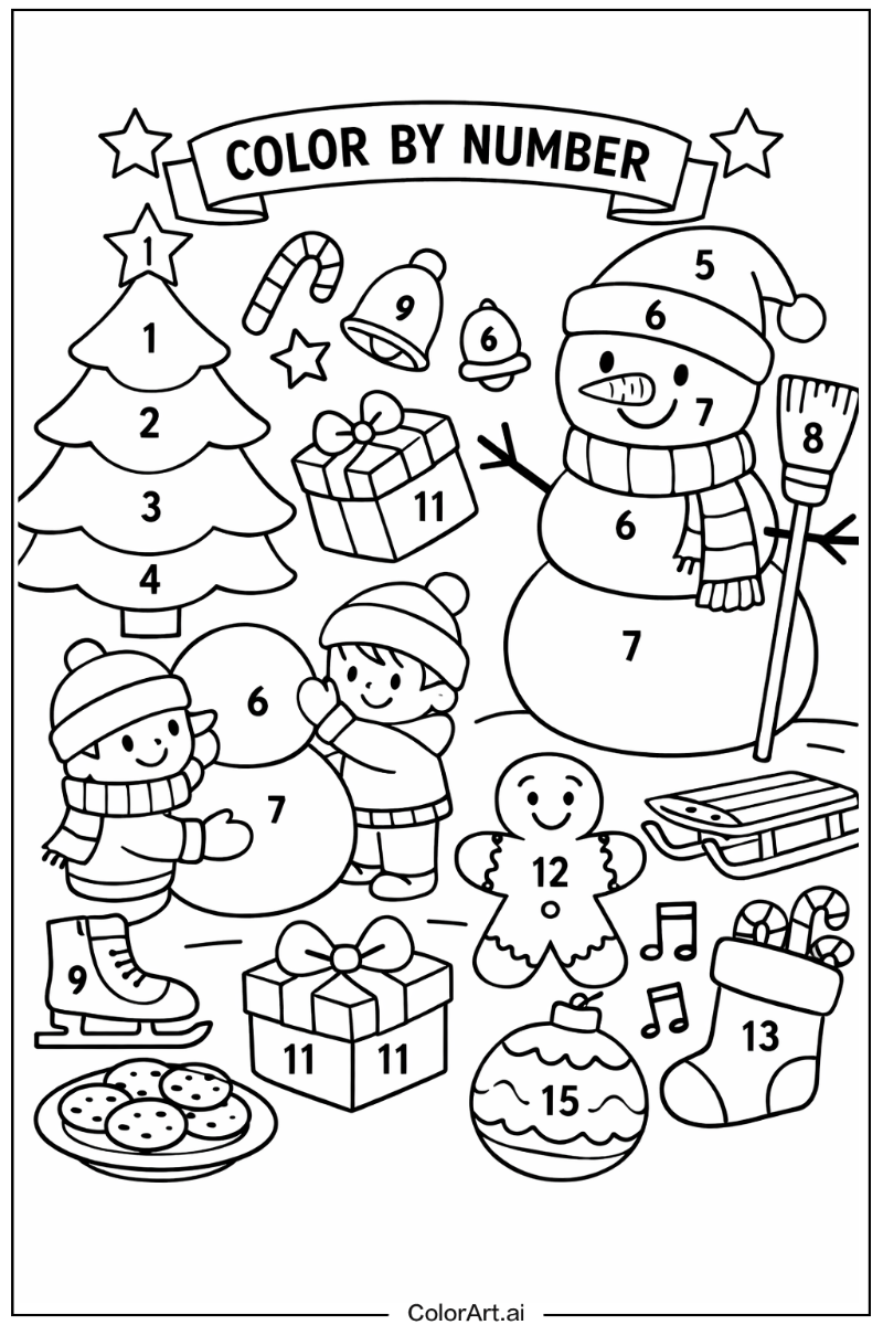 color by number christmas Having Fun 5