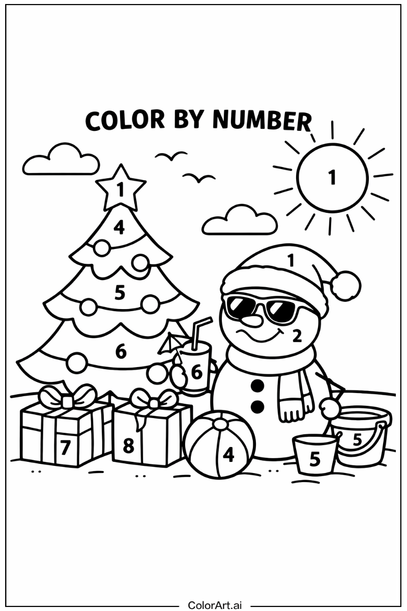 color by number christmas Under the Sun 1