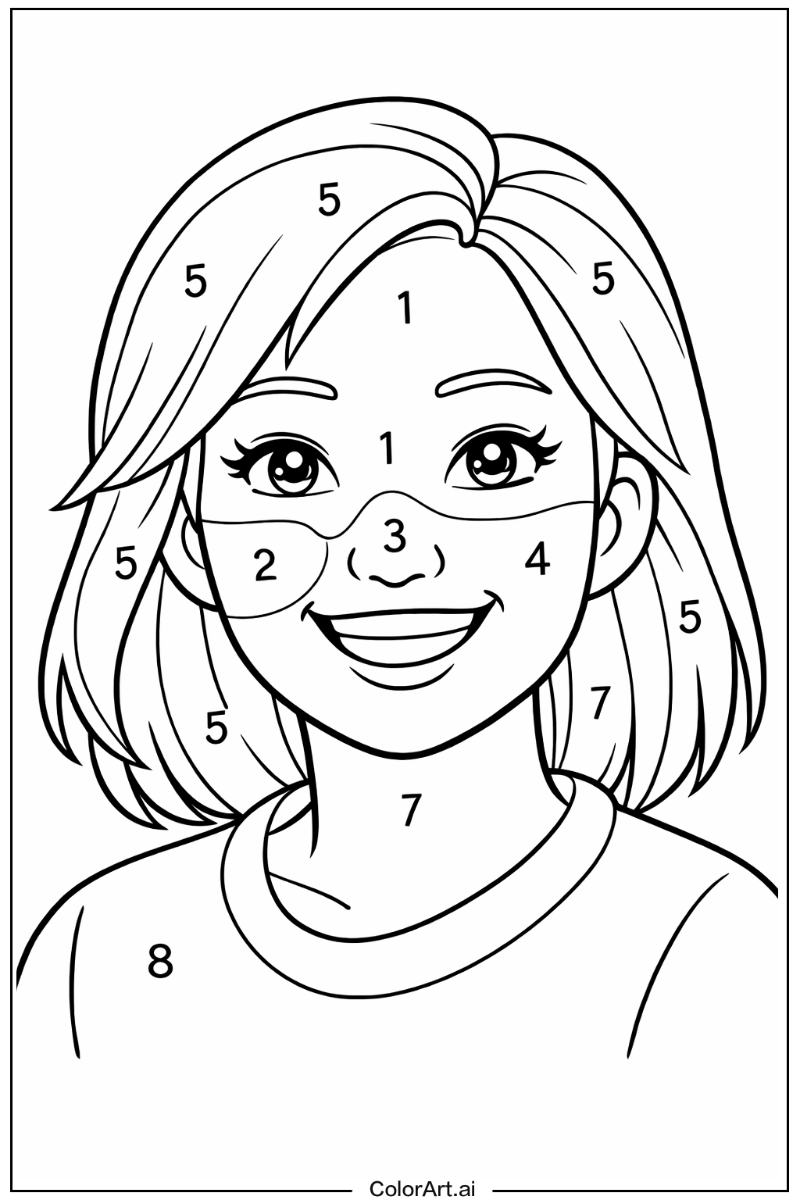 Happy Color by number Portrait 2