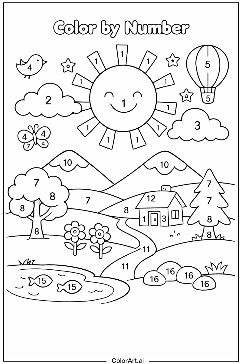 Color by number Under the Sun 2