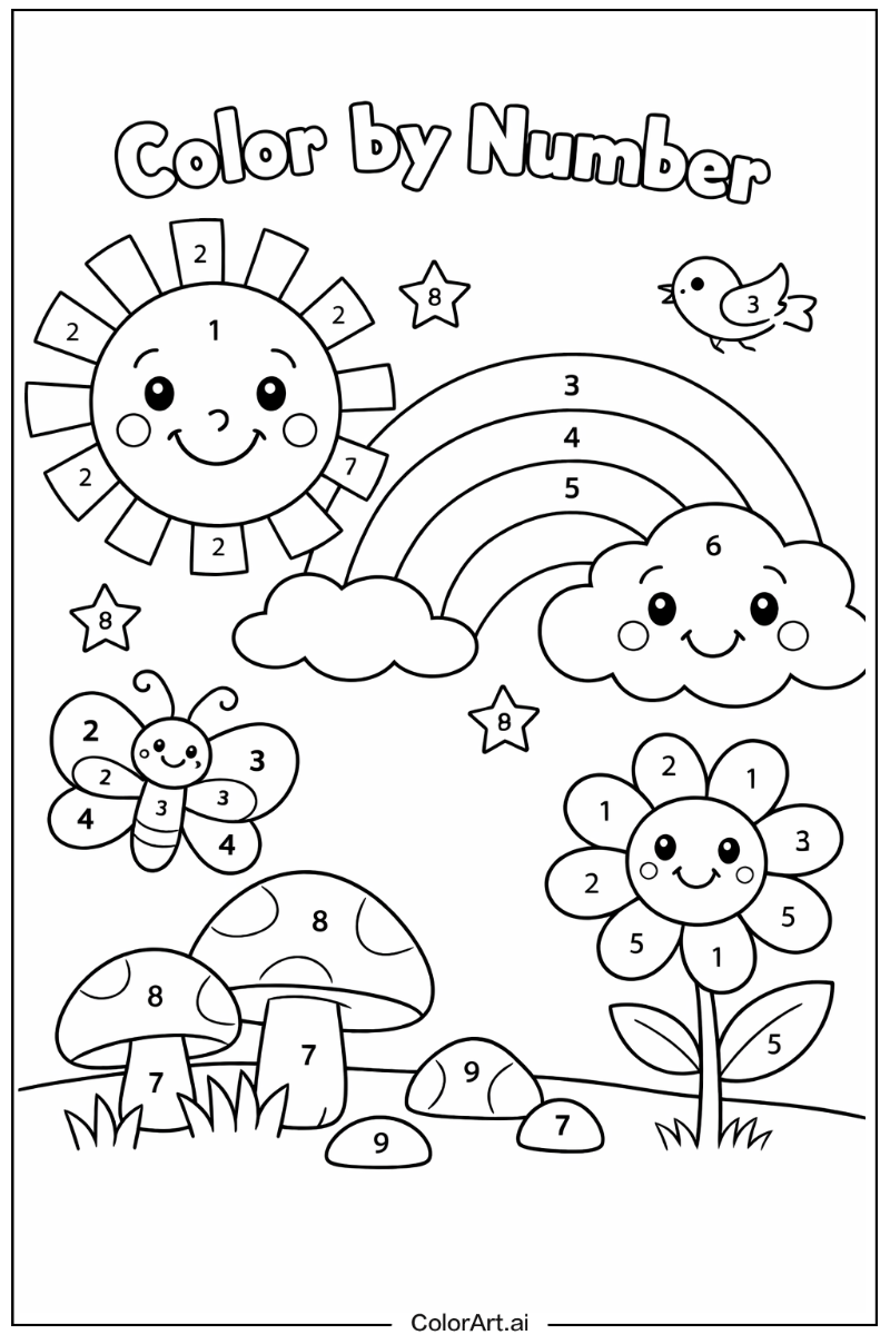 Smiling Color by number 2