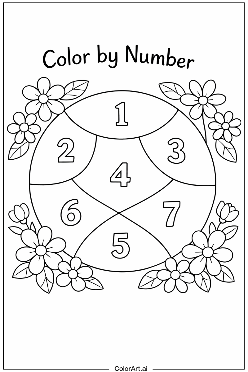 Color by number with Flowers 2