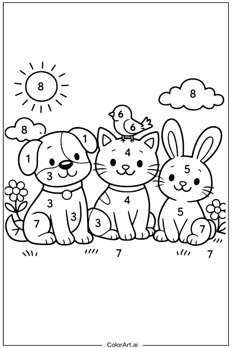 Color by number with Friends 3