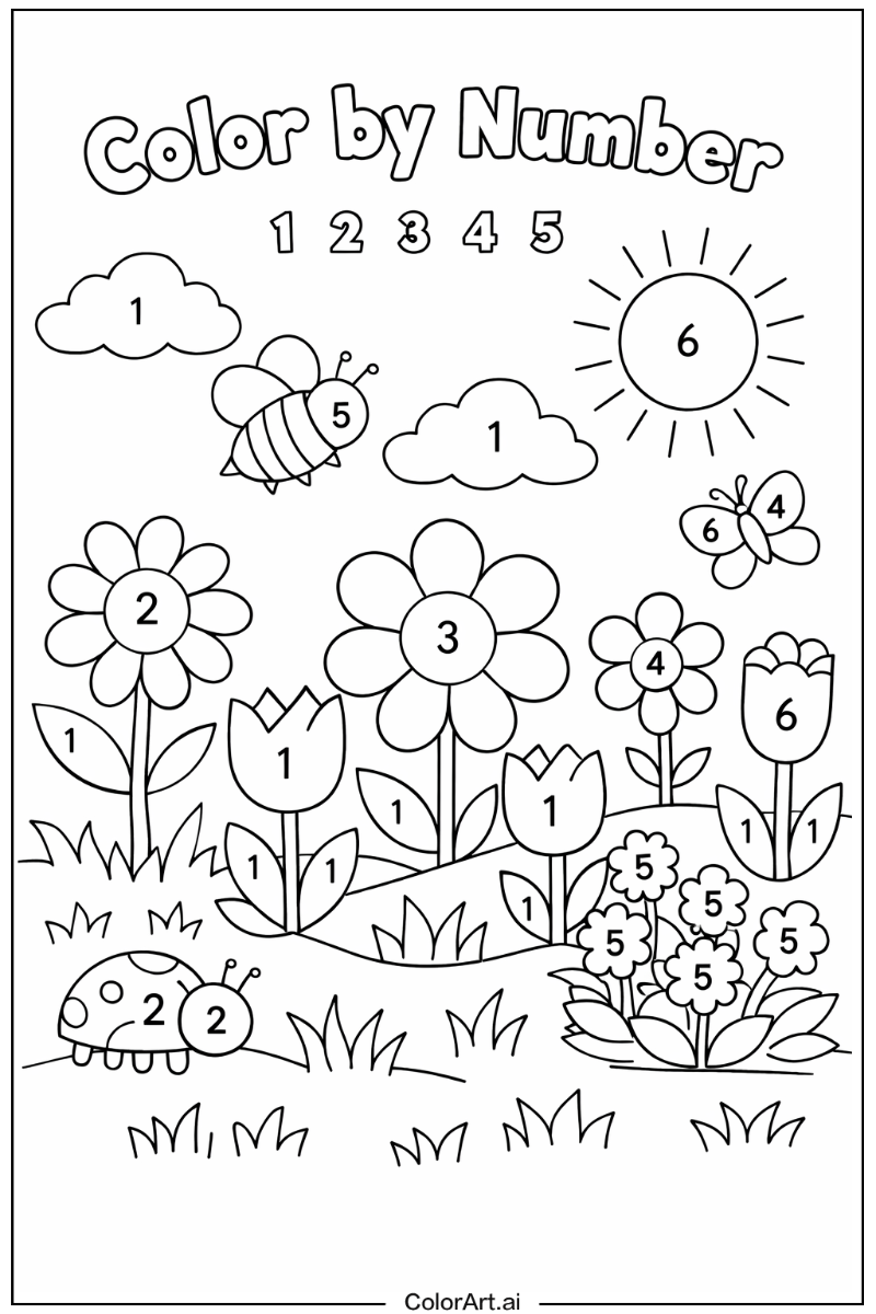 Color by number in a Garden 4