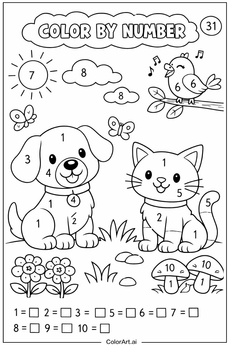 Color by number with Friends 4