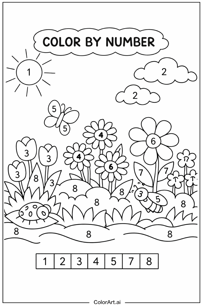 Color by number in a Garden 5