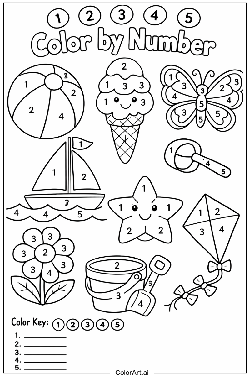 Color by number Having Fun 5