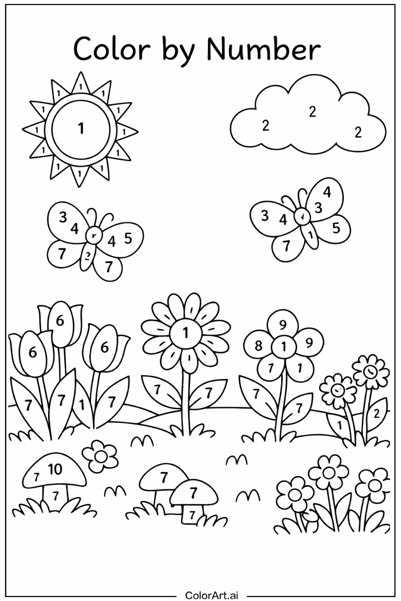 Color by number in a Garden 6