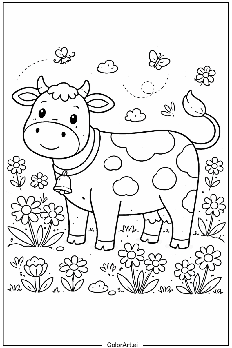 Cow in a Garden 2