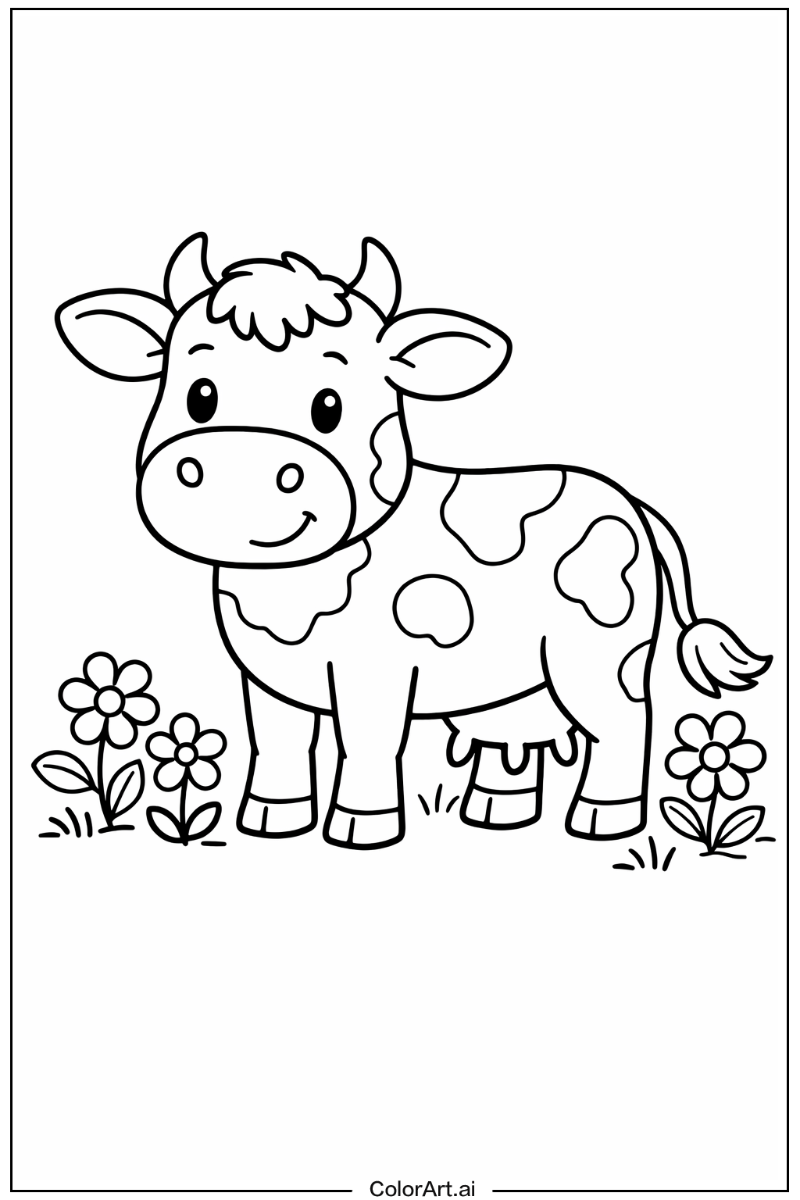 Cow with Flowers 2