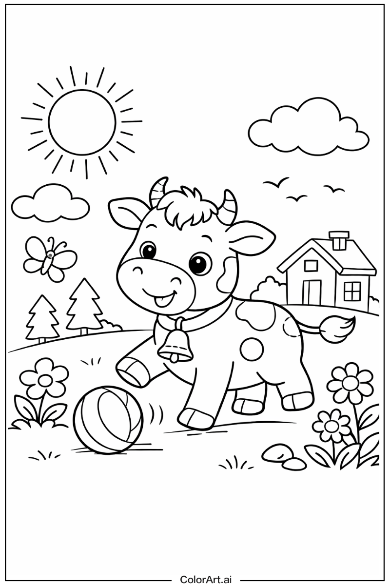 Cow Playing Outside 3