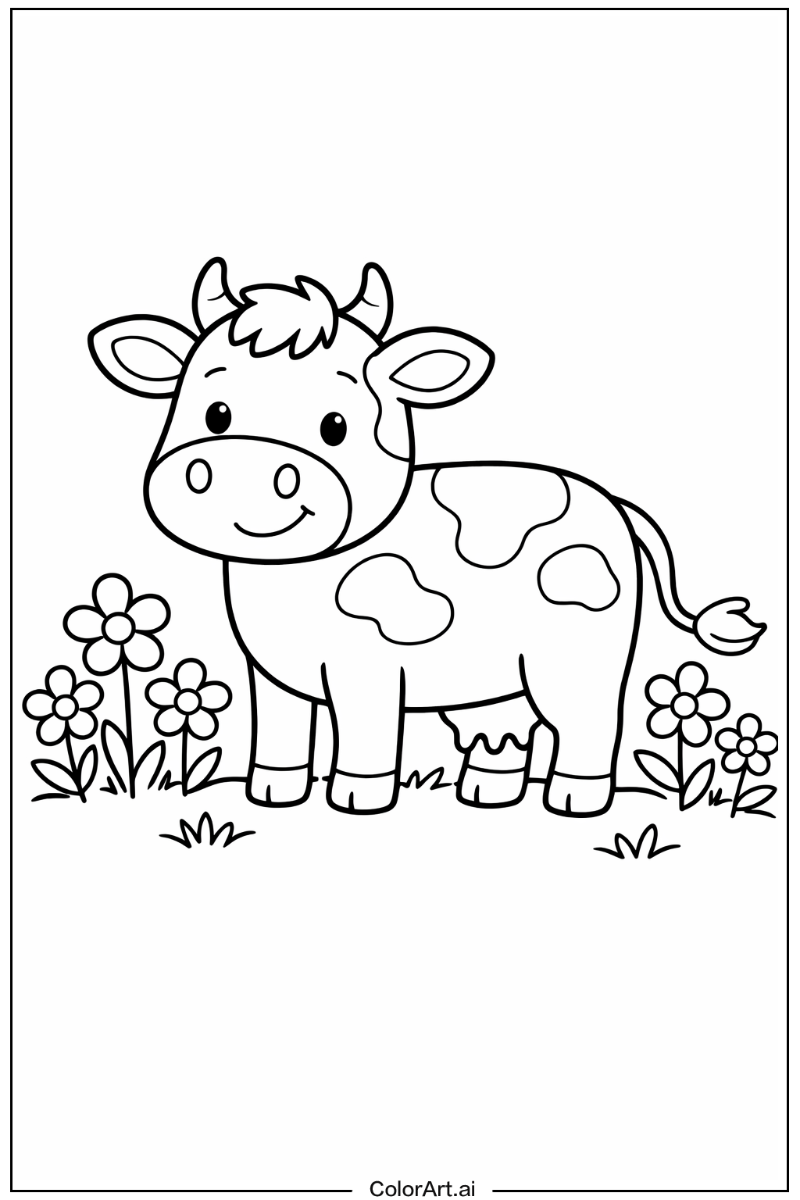 Cow with Flowers 3