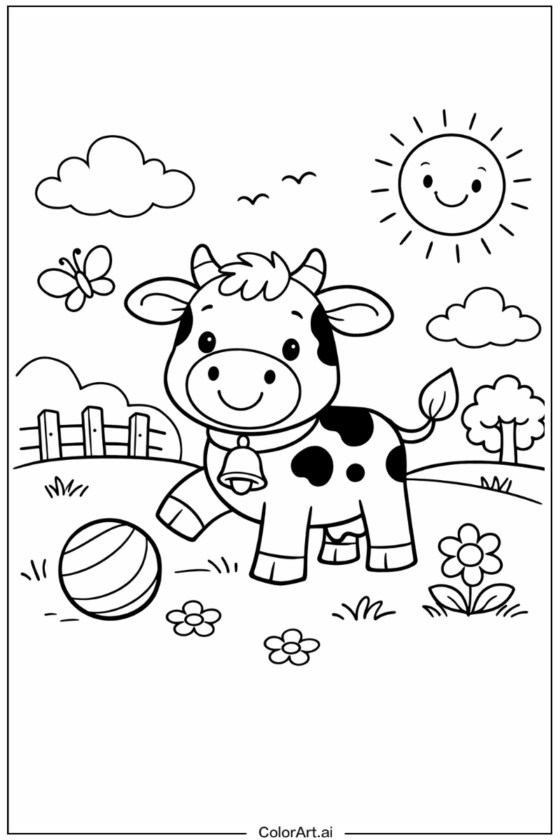 Cow Playing Outside 1