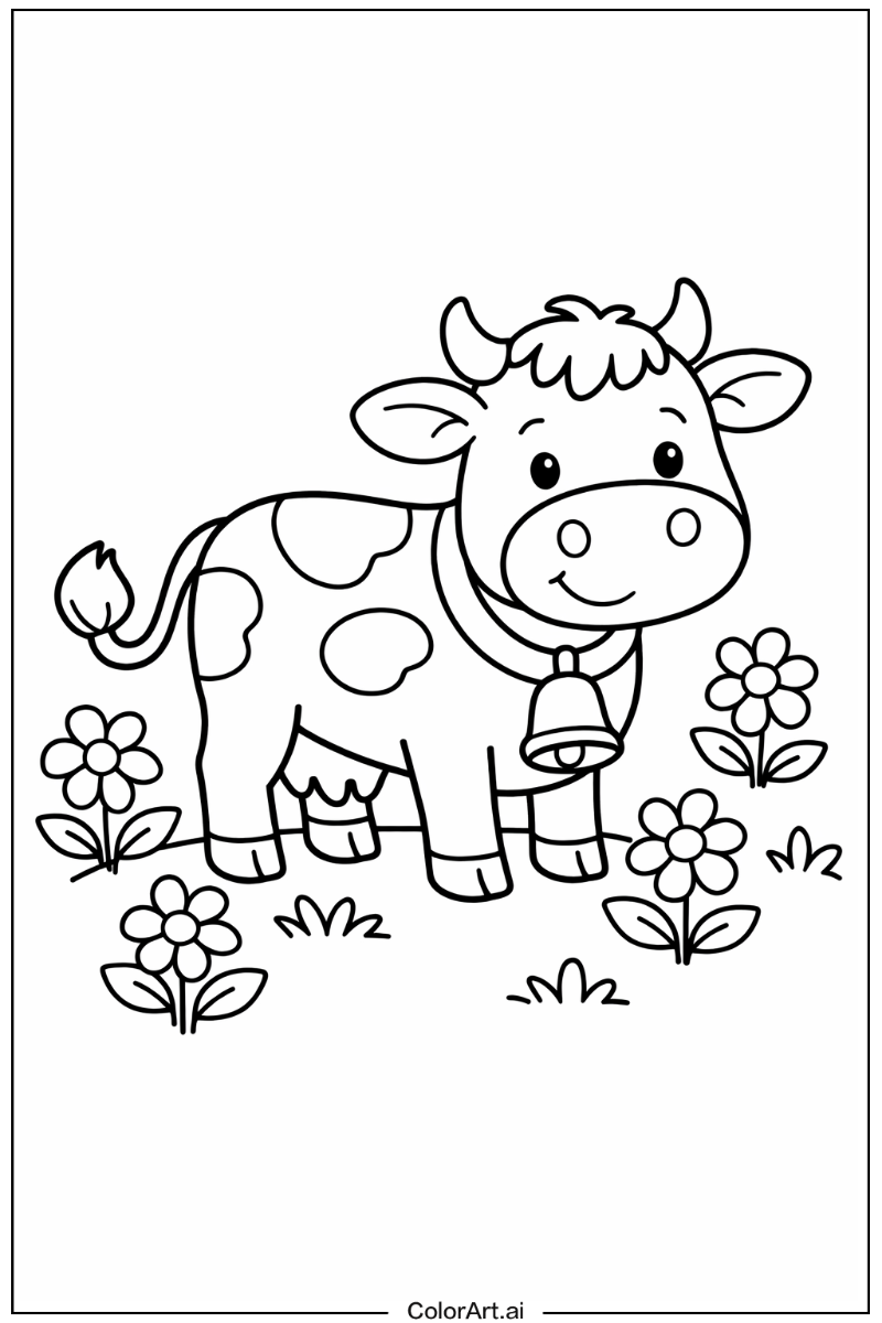 Cow with Flowers 1