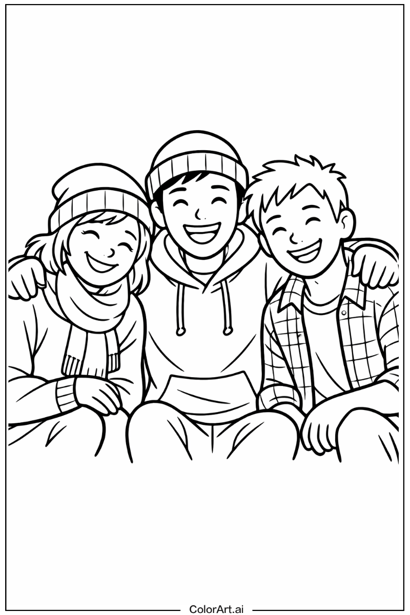 Smiling cozy friends 2