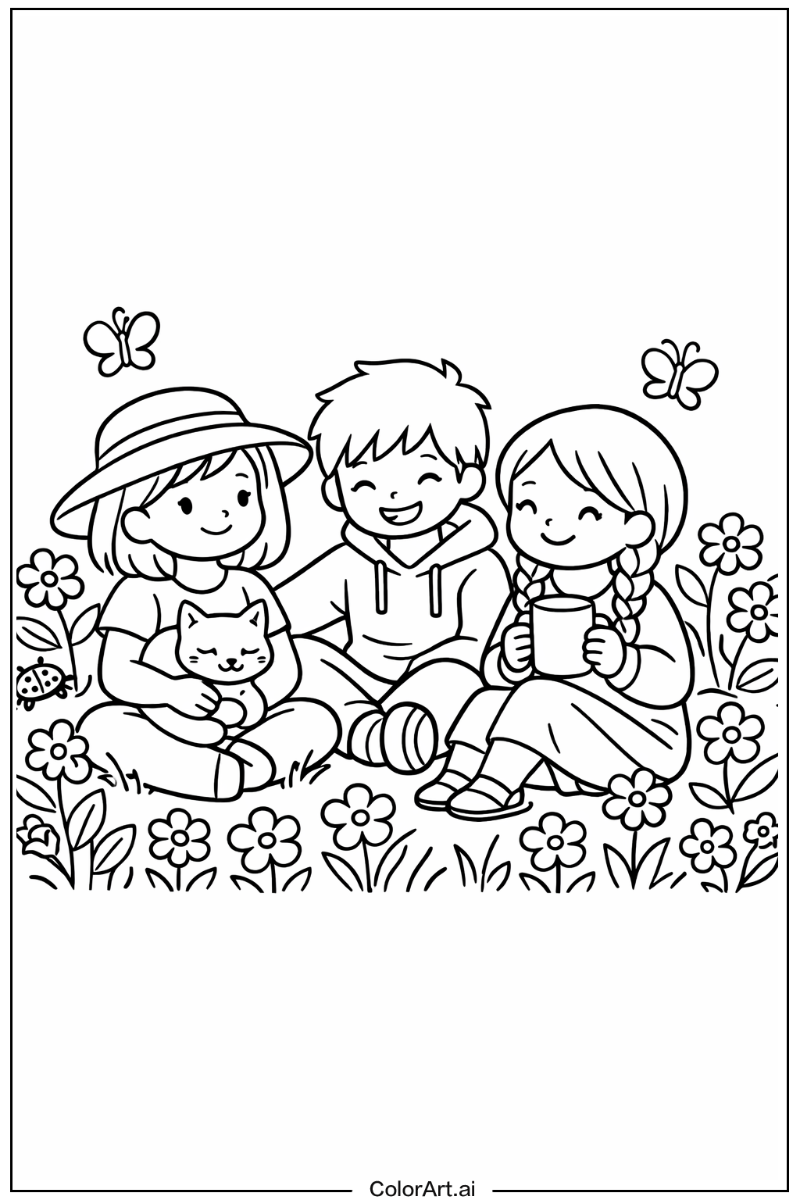 cozy friends in a Garden 3