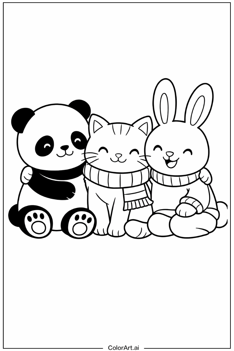 Happy cozy friends 1