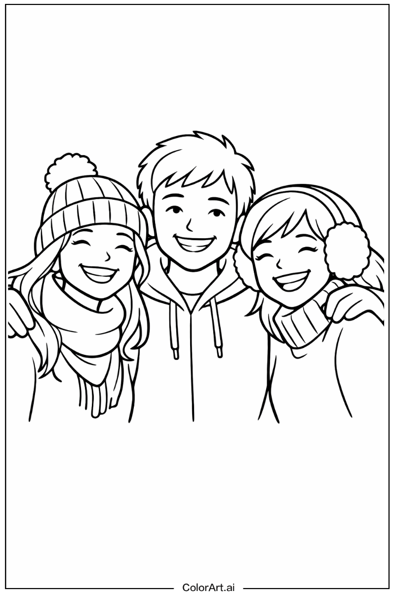 Smiling cozy friends 3