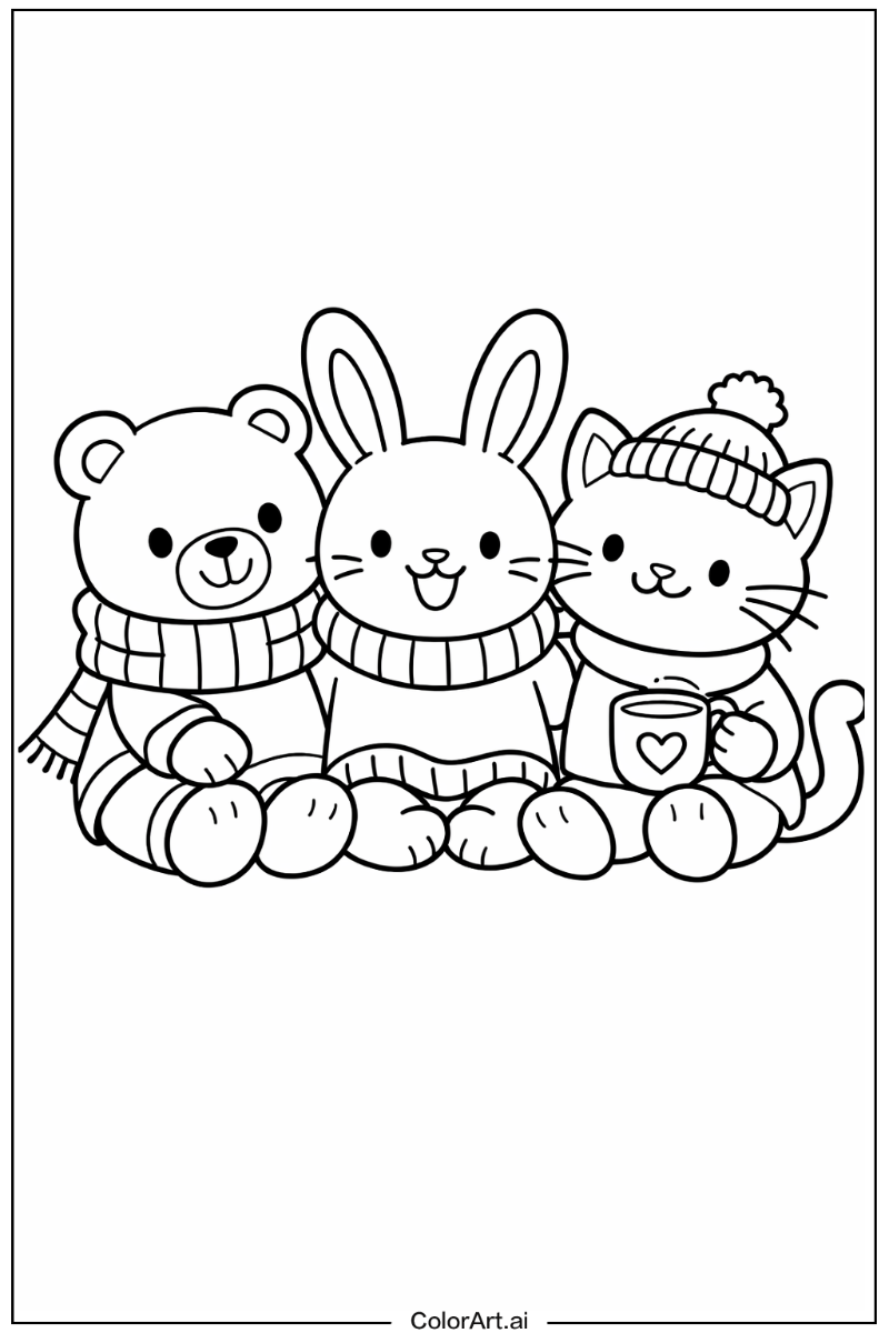 Happy cozy friends 4