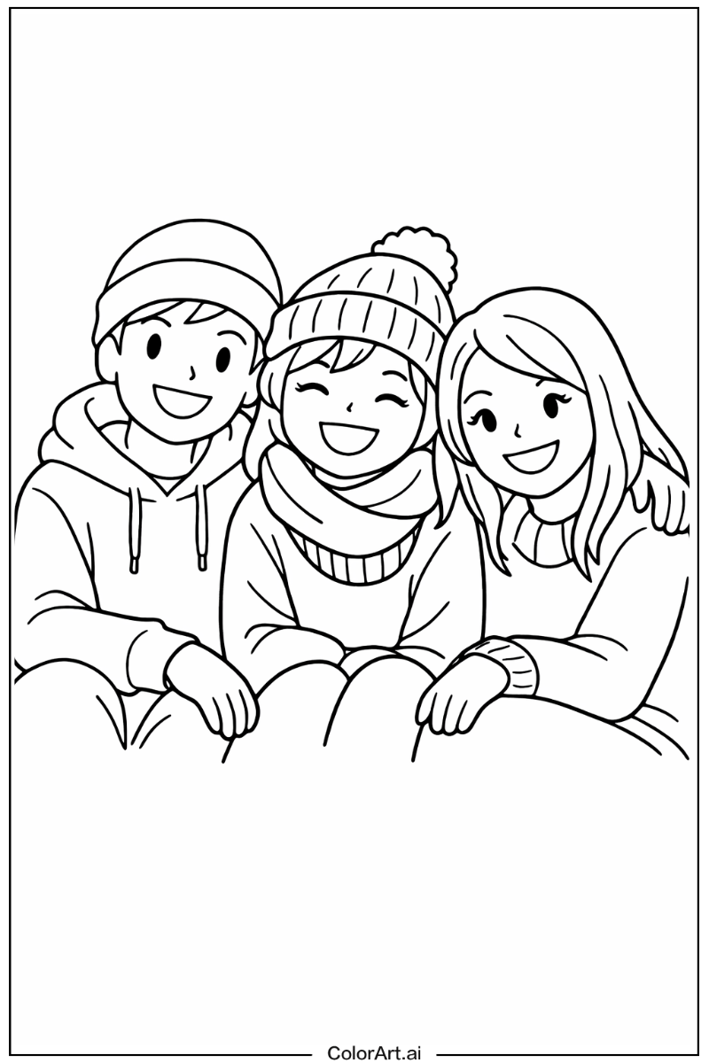 Smiling cozy friends 4