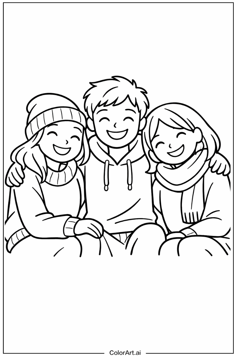 Smiling cozy friends 1