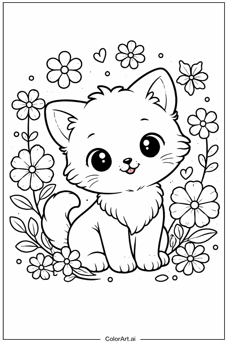 cute animal with Flowers 2