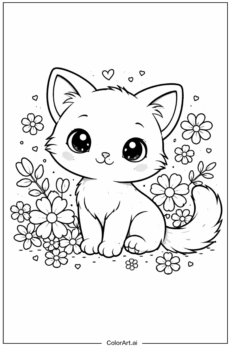 cute animal with Flowers 4